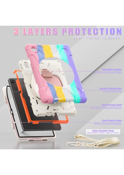 Lenovo Tab 10.1 2025 / Zhaoyang K10C Için Hibrit Tablet Kılıfı (Yurt Dışından) modelleri