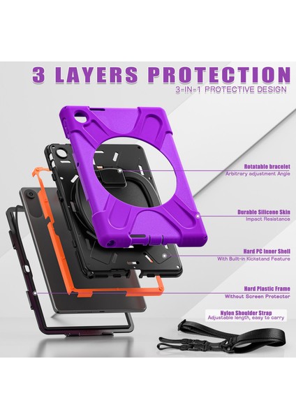 Lenovo Tab 10.1 2025 / Zhaoyang K10C Için Hibrit Tablet Kılıfı (Yurt Dışından) modelleri