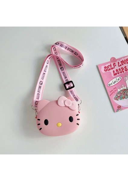 Sanrio Hello Kitty Silikon Çanta Kızlar Karikatür Cep Telefonu Çantası Mini Omuz Messenger Omuz Çantası Çocuk Sikkesi Pursecoor: Küçük Pembe (Yurt Dışından)