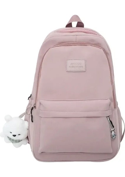 Yeni Kadın Moda Bayan Yüksek Kapasiteli Kolej Sırt Çantası Moda Kızlar Dizüstü Bilgisayar Çantaları Sevimli Kız Seyahat Kitap Çantası Renk: Pembe (Yurt Dışından)