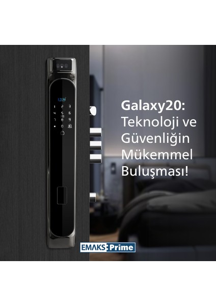 Akıllı Kilit GALAXY20, Yüz Tanıma, Wifi, Süreli Şifre, Kart, Parmak İzi modelleri