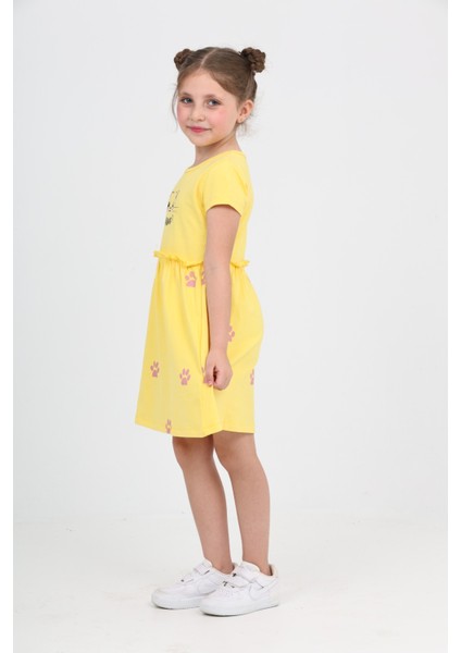 Kız Çocuk Kedi Baskılı Elbise indirimleri