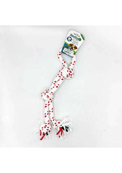 Diş İp Dört Düğüm Kırmızı Beyaz 40 cm