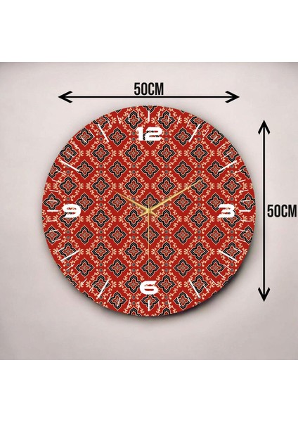 Renkli Baskı Desenli Sayılı Hediyelik Ahşap Sessiz Duvar Saati 45CM modelleri