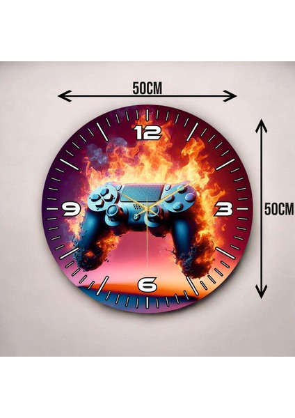 Renkli Baskı Oyun Konsolu Desenli Sayılı Hediyelik Ahşap Sessiz Duvar Saati 45CM modelleri