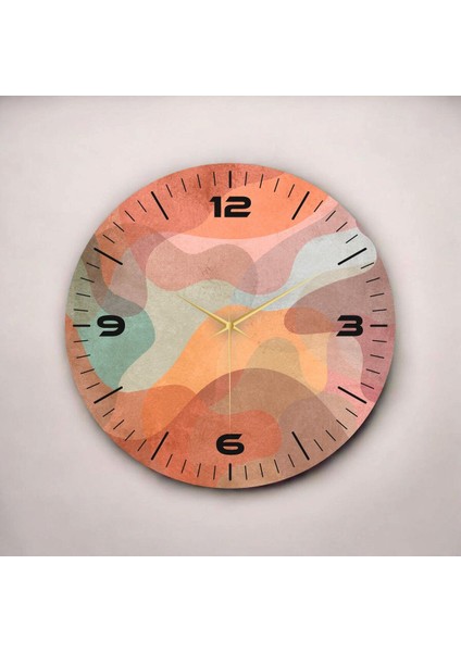 Renkli Baskı Desenli Sayılı Hediyelik Ahşap Sessiz Duvar Saati 45CM fiyatları