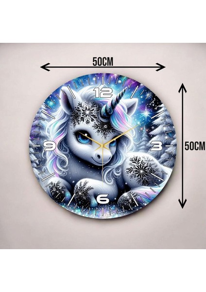 Renkli Baskı Çocuk Desenli Sayılı Hediyelik Ahşap Sessiz Duvar Saati 45CM modelleri