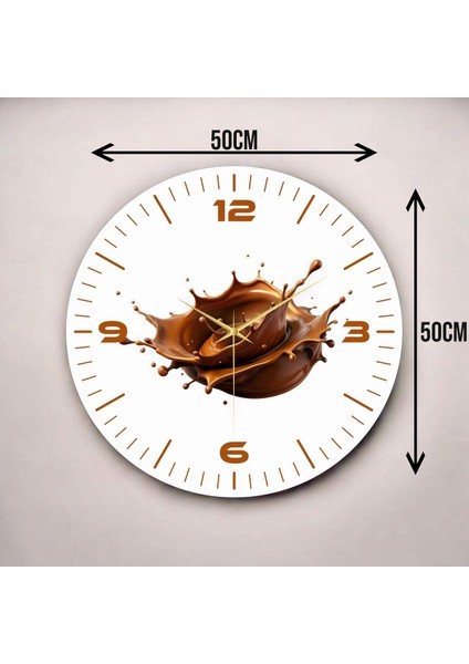 Renkli Baskı Çikolata Desenli Sayılı Hediyelik Ahşap Sessiz Duvar Saati 45CM modelleri