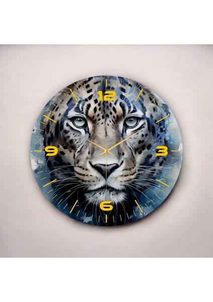 Renkli Baskı Leopar Hayvan Desenli Sayılı Hediyelik Ahşap Sessiz Duvar Saati 45CM fiyatları