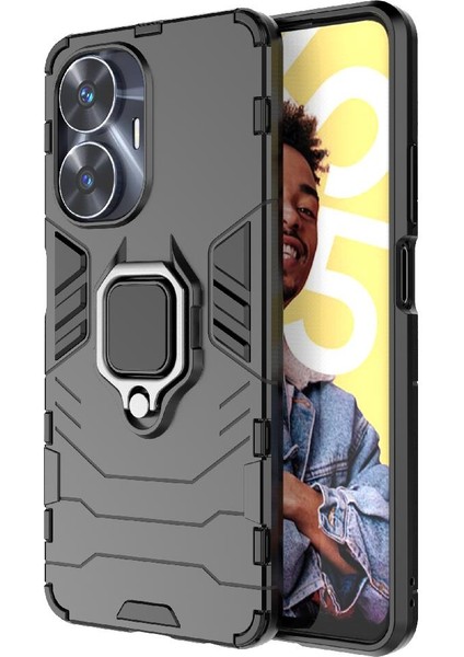 Realme C55 Kickstand 360 &deg; Dönen Halka Askeri Damla Koruma Için Kılıf (Yurt Dışından)