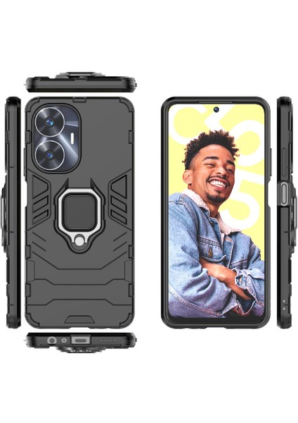 Realme C55 Kickstand 360 &deg; Dönen Halka Askeri Damla Koruma Için Kılıf (Yurt Dışından) fiyatları