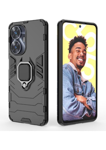Realme C55 Kickstand 360 &deg; Dönen Halka Askeri Damla Koruma Için Kılıf (Yurt Dışından) indirimleri