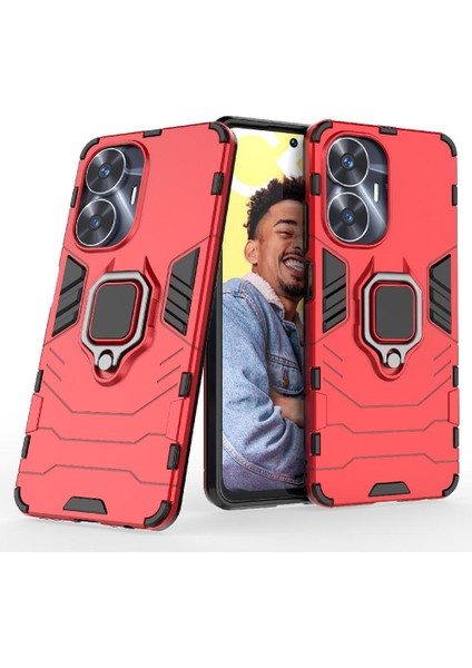Realme C55 Kickstand 360 &deg; Dönen Halka Askeri Damla Koruma Için Kılıf (Yurt Dışından)