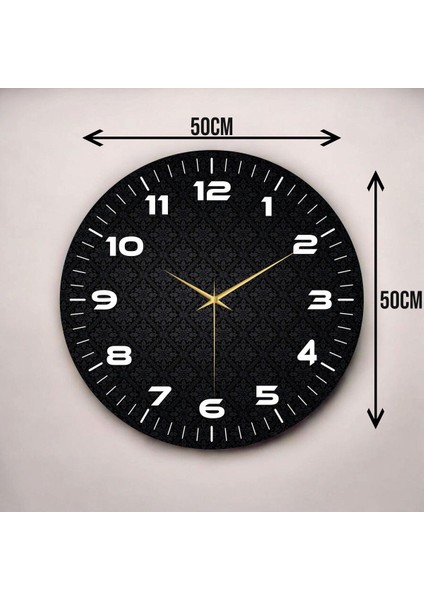 Renkli Baskı Desenli Sayılı Hediyelik Ahşap Sessiz Duvar Saati 45CM modelleri