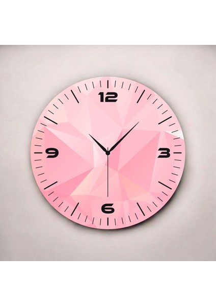 Pembe Renkli Baskı Desenli Sayılı Hediyelik Ahşap Sessiz Duvar Saati 50CM fiyatları
