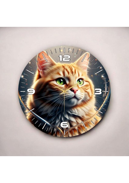 Renkli Baskı Kedi Hayvan Desenli Sayılı Hediyelik Ahşap Sessiz Duvar Saati 50CM fiyatları