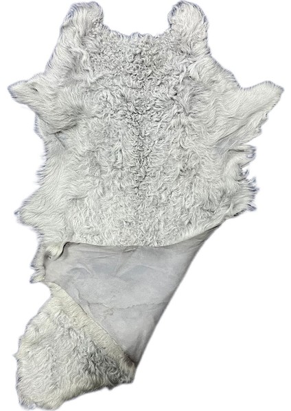 Gerçek Kuzu Postu - Naturel Kuzu Postu - Açık Gri - 65 x 30 cm