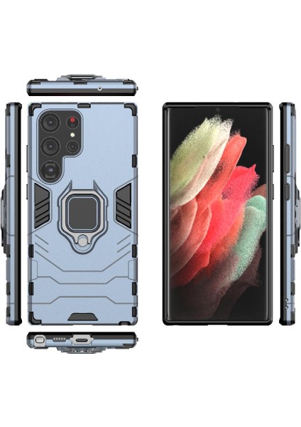 Samsung Galaxy S23 Ultra 5g Için Kılıf 360 &deg; Dönen Halka Askeri Damla Kapak (Yurt Dışından) modelleri