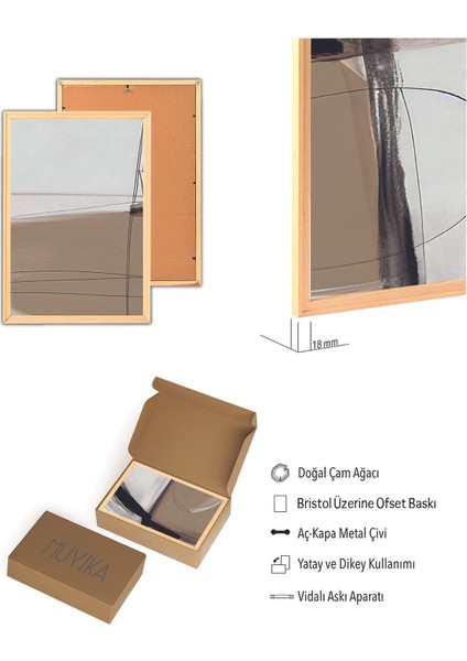 Premium Ahşap Çerçeveli 3lü Modern Iskandinav Bohem Tarz Dekoratif Ev Dekorasyonu Tablo SETI-SET13 30X20 modelleri