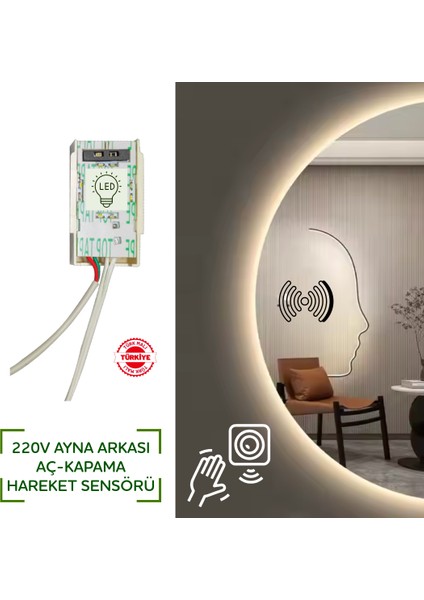 Ayna Arkası Işık Aç-Kapa 220V Hareket Sensörü modelleri