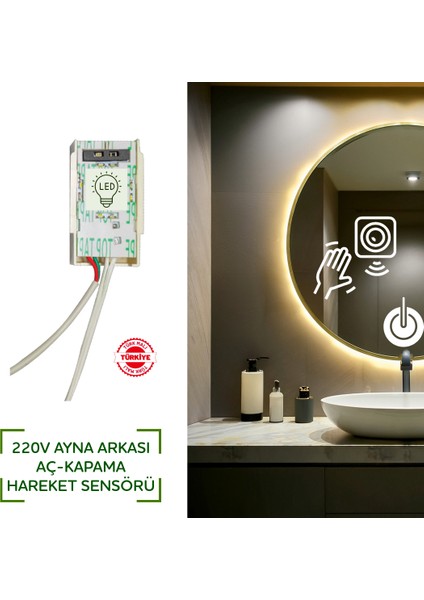 Ayna Arkası Işık Aç-Kapa 220V Hareket Sensörü indirimleri