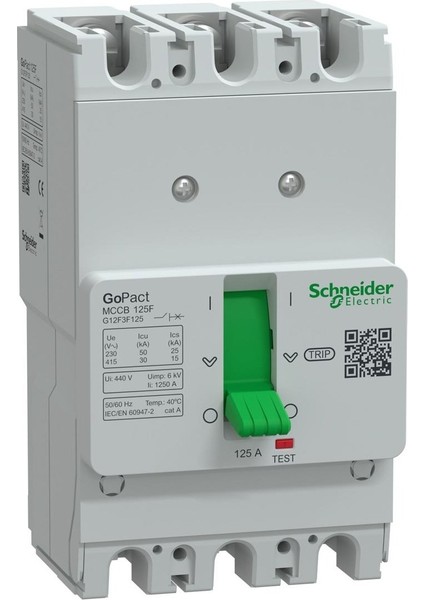 G12F3F125 - Gopact Şalter 125F 30KA Ac 3P3D 125A Sabit | Schneider