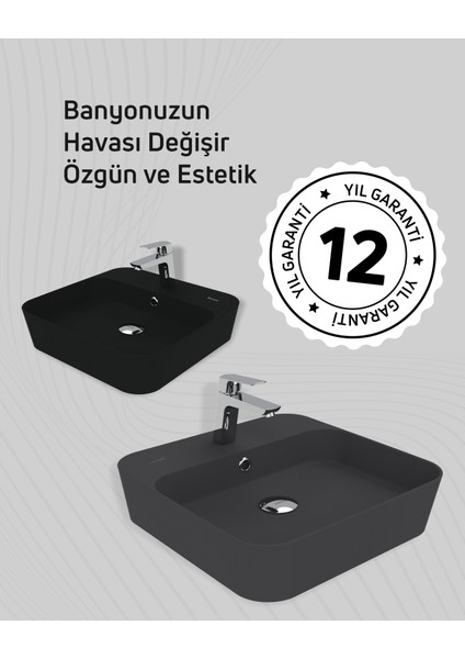 Loop Kare Masa Üstü Ince Çanak Lavabo 45 cm Nil Yeşili fırsatları