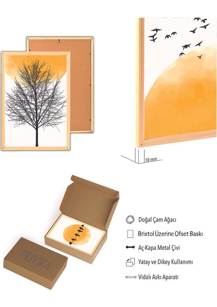 Premium Ahşap Çerçeveli 3lü Modern Iskandinav Bohem Tarz Dekoratif Ev Dekorasyonu Tablo Seti-Set7 30X20 modelleri