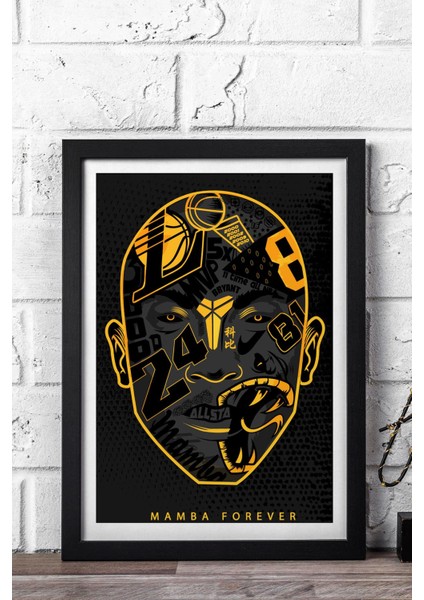 Kobe Bryant Çerçeveli Tablo - Mamba Forever Nba Posteri Tablo