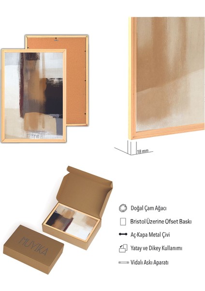Premium Ahşap Çerçeveli 3lü Modern Iskandinav Bohem Tarz Dekoratif Ev Dekorasyonu Tablo SETI-SET12 30X20 modelleri