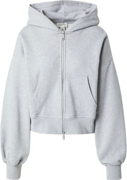 A- French Terry Badge Logo Fz Ho Kadın Gri Sweatshirt LV047C216G-P79 fırsatları