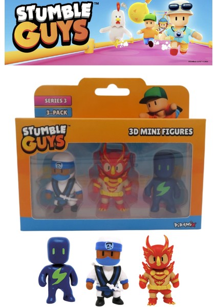 Stumble Guys 3 Lü Mini Figür Seti Seri 3 - 5 cm - Model 2