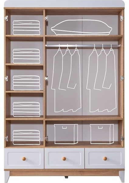 Berlin Bebek Odası Takımı - Beyaz Meşe modelleri