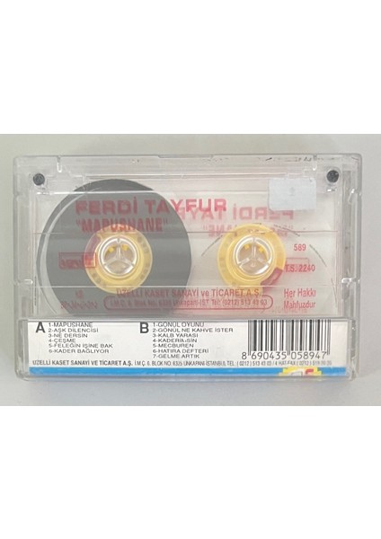 Ferdi Tayfur Mapusane Uzelli NO:589 Kaset (Orijinal Dönem Baskı Kaset)