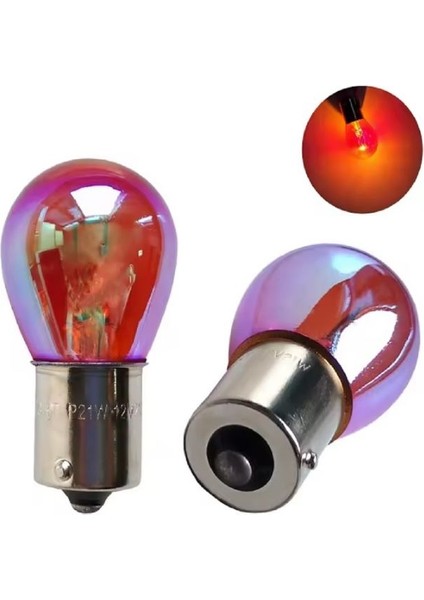 ( 2 x Adet ) 1 Takım Red Dıadem Sinyal Ampulü 12V 93 21W (BAUU15S) Tekduy Eğri Yakın Tırnak