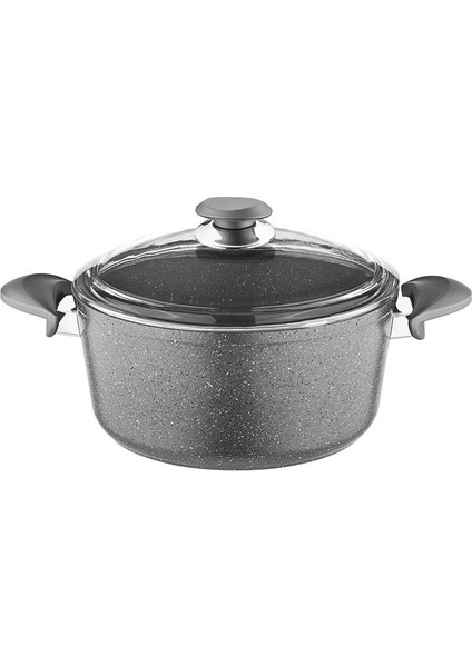 3110 - 2 Parça - Biogranit - 30X13,5 cm 8,7 Litre - Derin Tencere, Gri Gövde, Gri Detay fiyatları