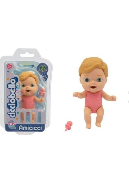 CC032000 Amicicci Uyku Zamanı Tekli Paket - Cicciobello ve Arkadaşları-Sarı Saçlı -Pembe Elbiseli