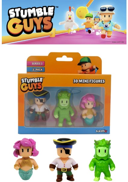 Stumble Guys 3 Lü Mini Figür Seti Seri 3 - 5 cm - Model 9