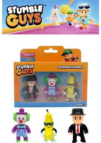 Stumble Guys 3 Lü Mini Figür Seti Seri 3 - 5 cm - Model 5