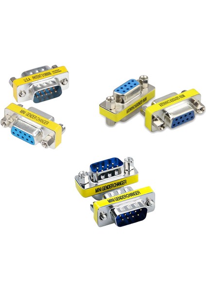 RS232 Dişi Erkek Çevirici Set Db9 RS232 9 Pin Dişi Erkek Çevirici 3'lü Set