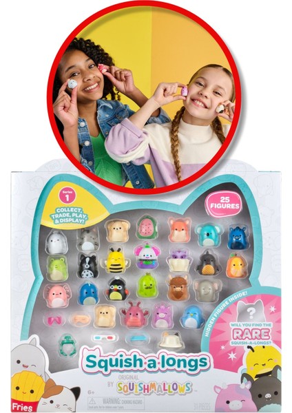 Squishmallows Mini Squish - A - Longs 25 Li Figür + Yüzük Set Model 1