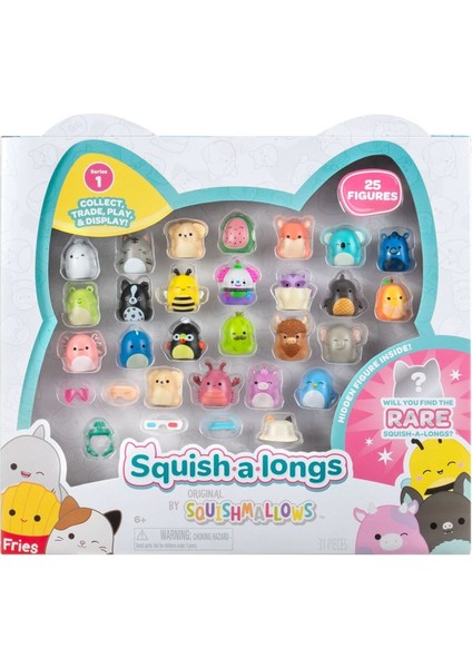 Squishmallows Mini Squish - A - Longs 25 Li Figür + Yüzük Set Model 1 fırsatları