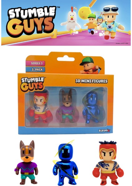 Stumble Guys 3 Lü Mini Figür Seti Seri 3 - 5 cm - Model 8