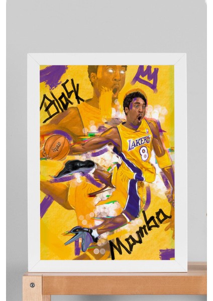 Kobe Bryant Çerçeveli Tablo - Black Mamba Nba Posteri Tablo