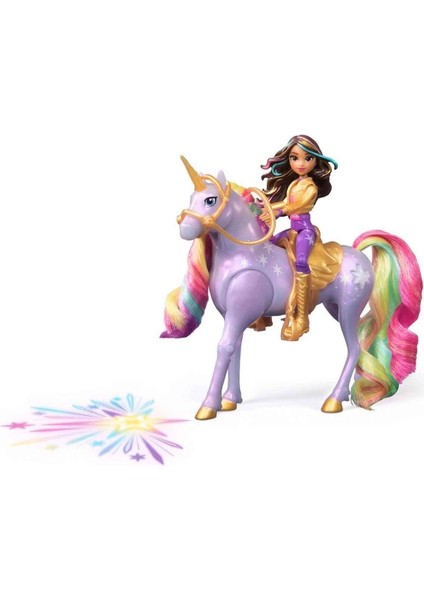 Unicorn Akademisi Sophia Figür ve Işıklı Wildstar Tek Boynuzlu At