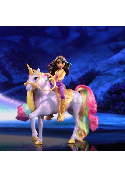 Unicorn Akademisi Sophia Figür ve Işıklı Wildstar Tek Boynuzlu At modelleri