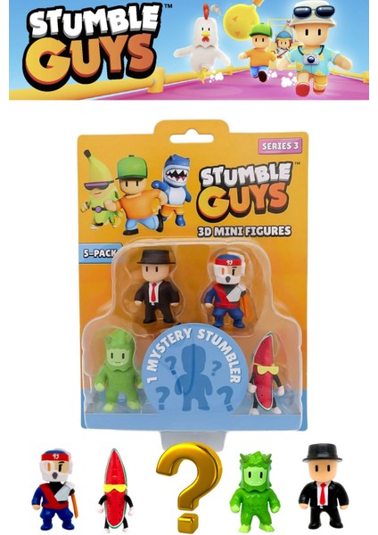 Stumble Guys 5 Li Mini Figür Seti Seri 3 - 5 cm - Model 4