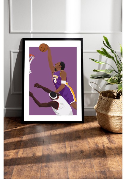 Kobe Bryant Smaç Çerçeveli Tablo - Basketbol Nba Posteri Tablo fiyatları