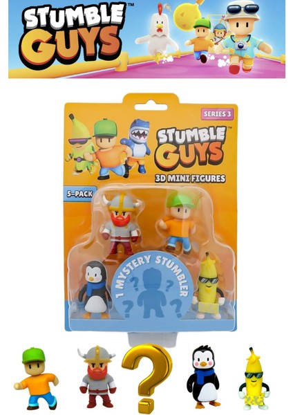 Stumble Guys 5 Li Mini Figür Seti Seri 3 - 5 cm - Model 2