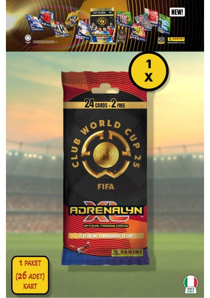 Panini Club World Cup 25 Fat Pack Futbolcu Kartları - 1’li Paket (26 Kart)